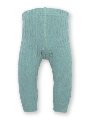 Cable knit leggings - soft aloe