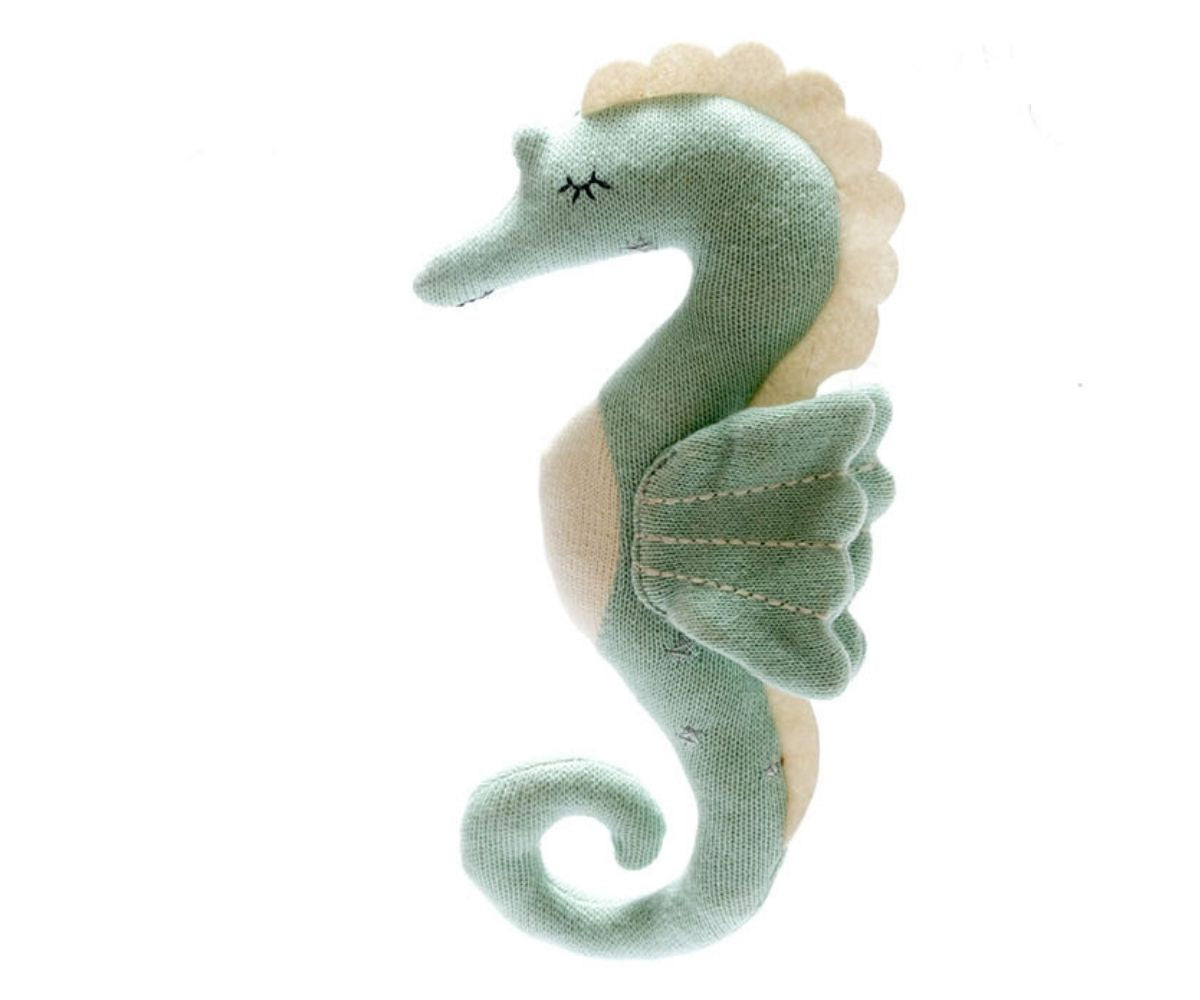 Knitted Organic Cotton Seahorse Scandi Toy