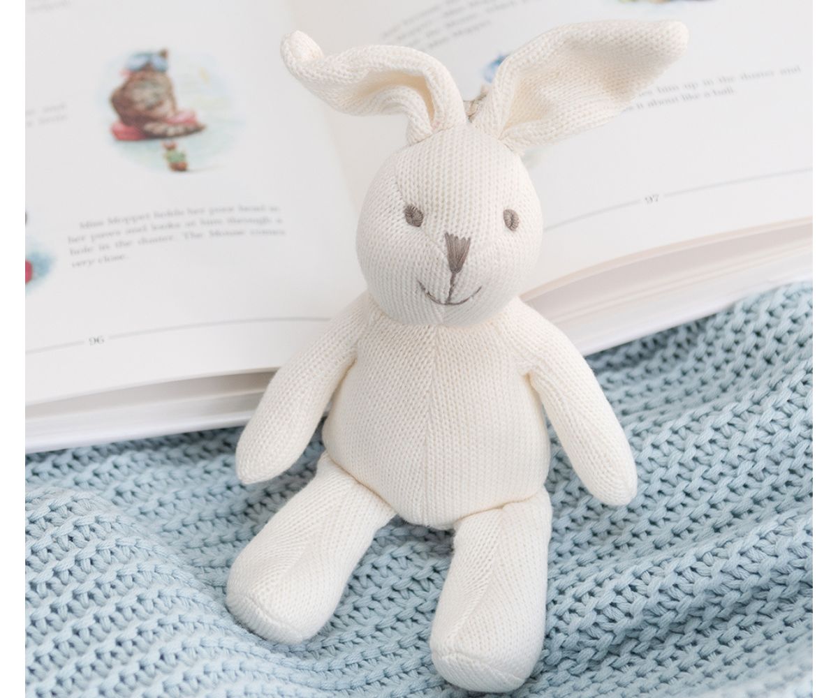 Knitted Organic Cotton Bunny Rabbit Rattle