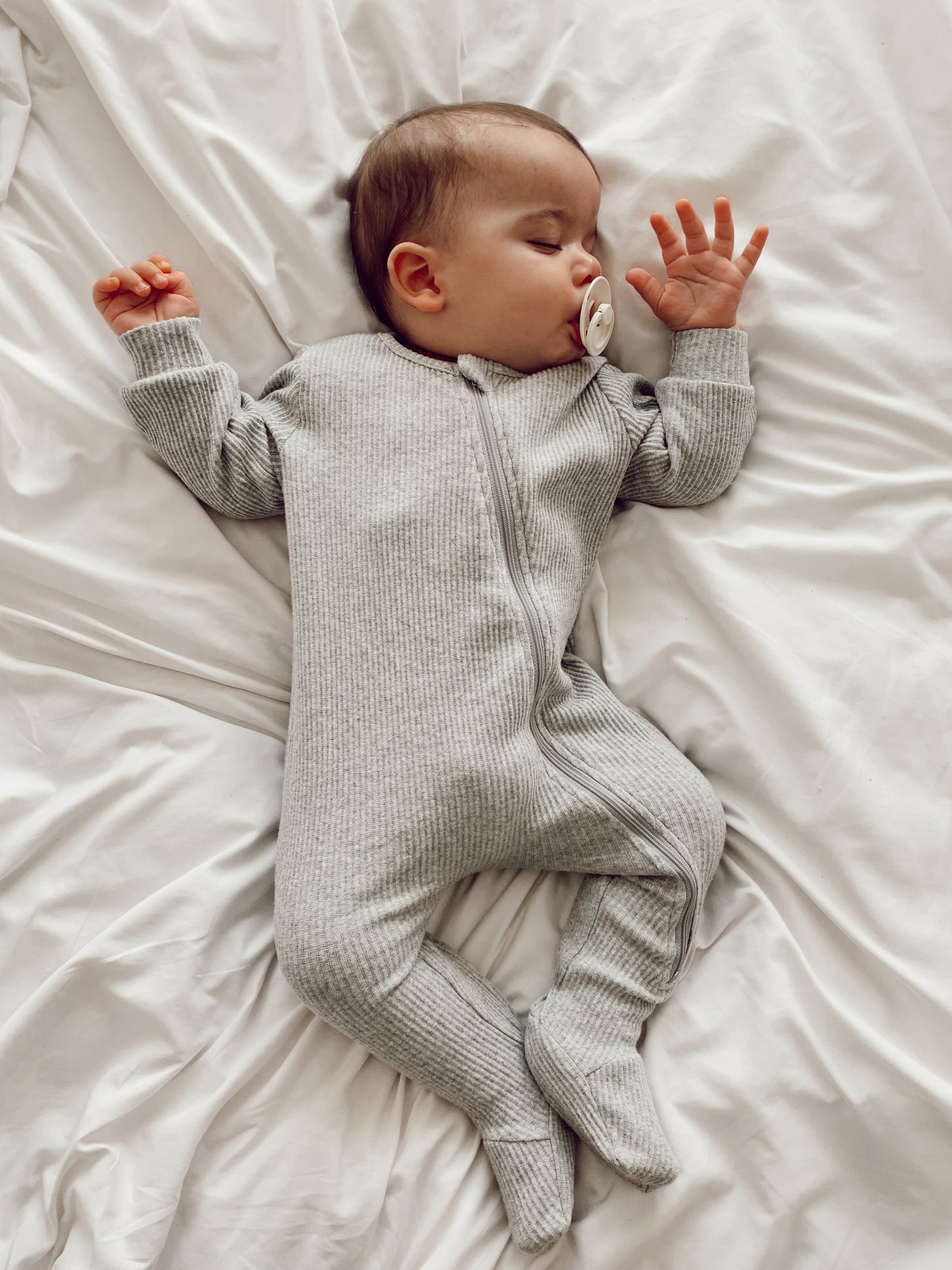 Zipped Ribbed Sleepsuit