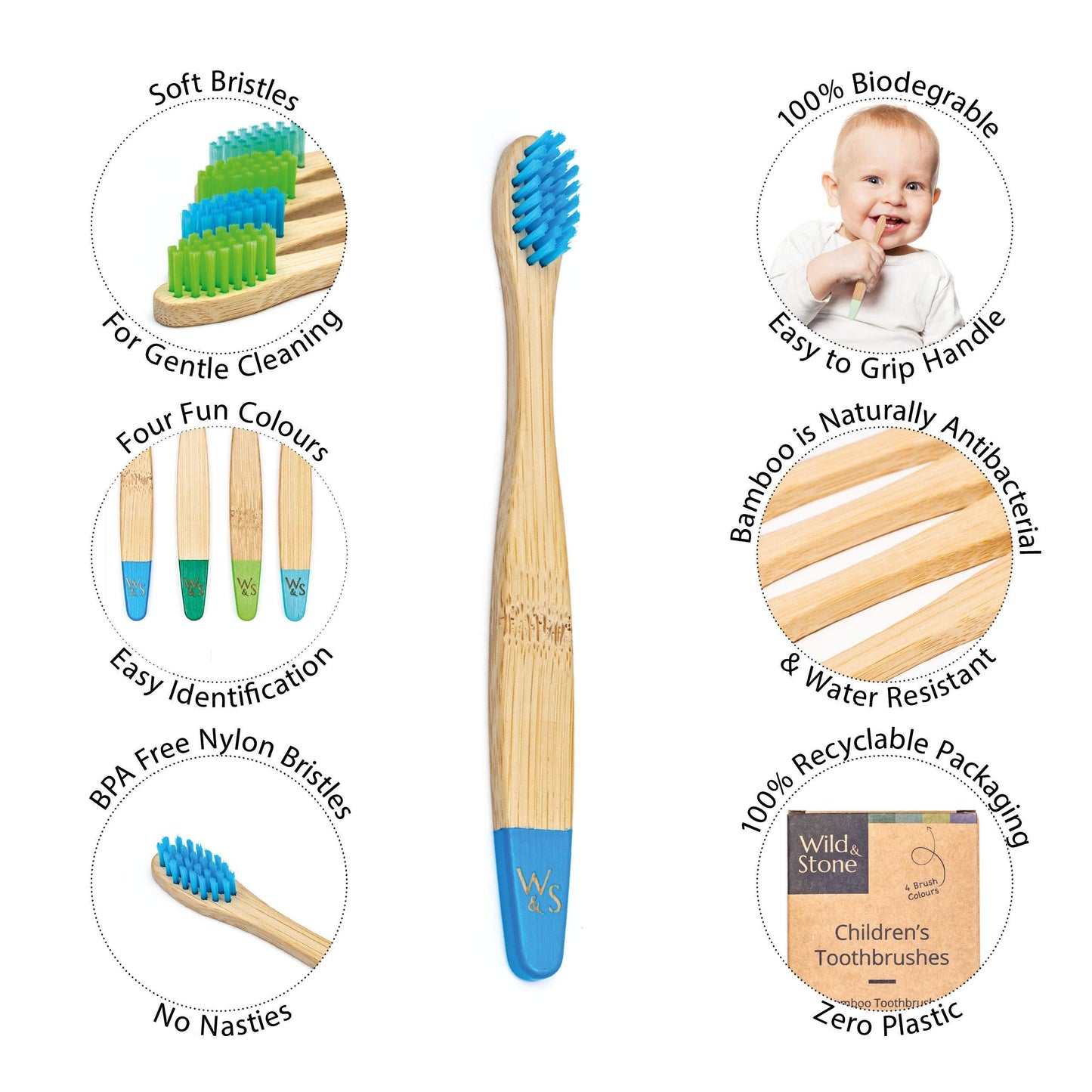 Baby Bamboo Toothbrush - 4 Pack