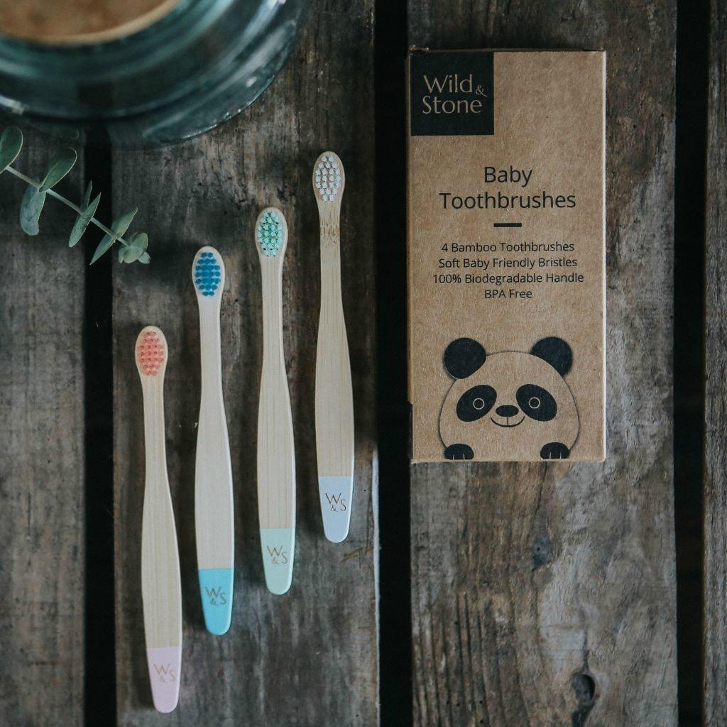Baby Bamboo Toothbrush - 4 Pack - Extra Soft Bristles