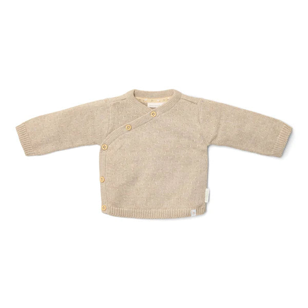 Knitted cardigan wrap - Off White and Soft Beige