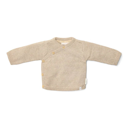 Knitted cardigan wrap - Off White and Soft Beige