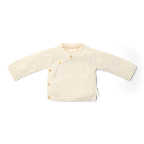Knitted cardigan wrap - Off White and Soft Beige