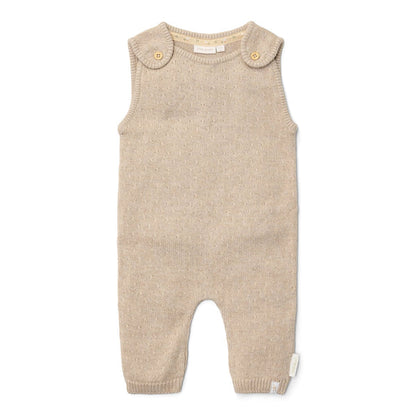 Knitted one-piece dungarees - Soft Beige Melee