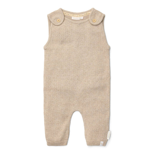 Knitted one-piece dungarees - Soft Beige Melee