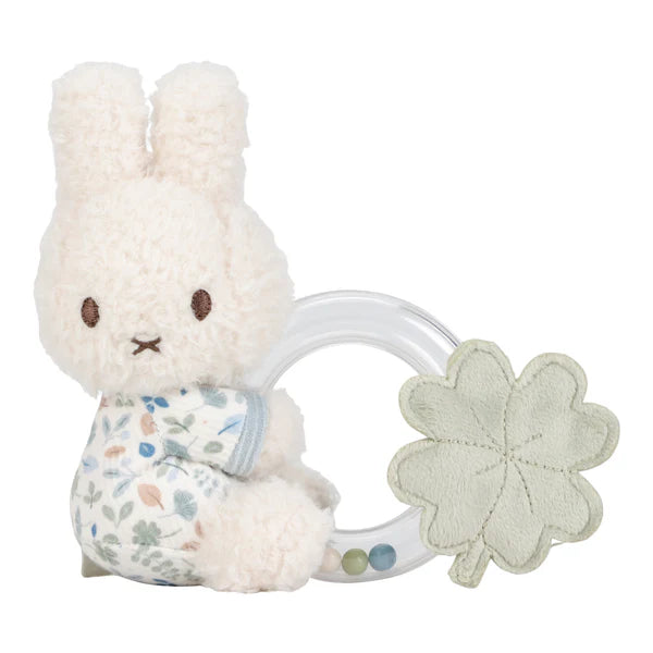 Miffy x Little Dutch Rattle Ring - Lucky Leaves