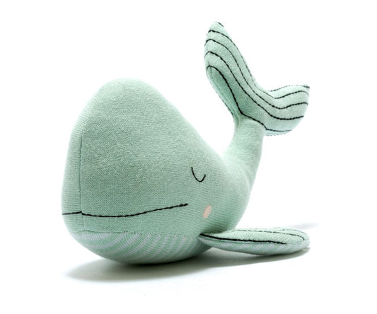 Knitted Organic Cotton Sea Green Whale