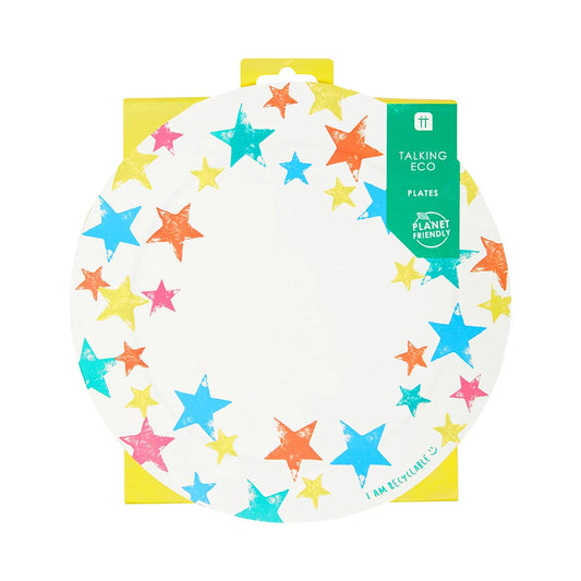 Birthday Star Paper Plates - Pack of 12