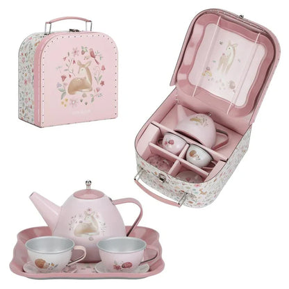Fairy Garden Tea Set in a mini Suitcase