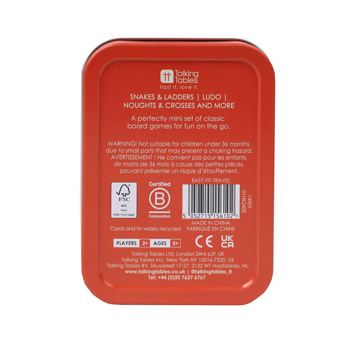 Children's Travel Games - in a Tin