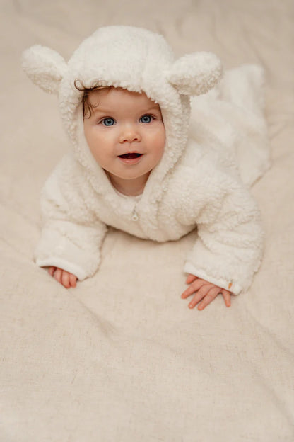 Teddy One Piece Suit Baby Bunny - Pram Suit (Sand and Off White)