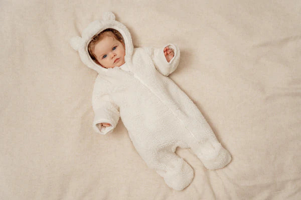 Teddy One Piece Suit Baby Bunny - Pram Suit (Sand and Off White)