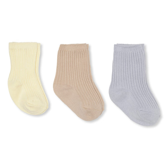 Ribbed Socks (3 Pack) - Pearl Blue
