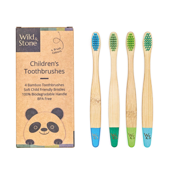 Baby Bamboo Toothbrush - 4 Pack - Aqua