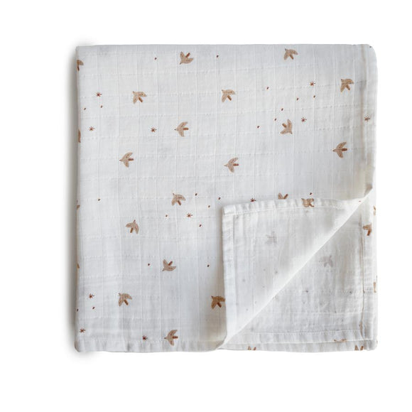 Mushie Muslin Swaddle - Sparrow